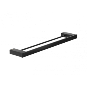 Toallero Doble Negro Pompei Inoxidable 304