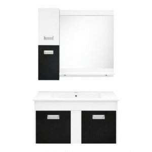Mueble Baño 80x46x45cm PVC Negro