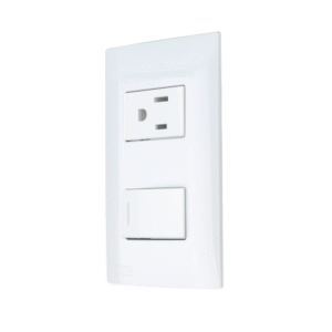 Tomacorriente + Interruptor Con Placa Bco. 124821 Aksi