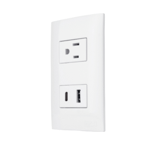 Toma Cte + Toma USB 127v 15amp Bco. Altimus  124826 Aksi