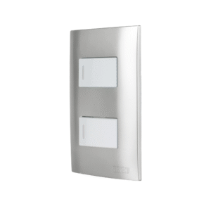 Interruptor Doble Con Placa Plata Altimus 124807 Aksi