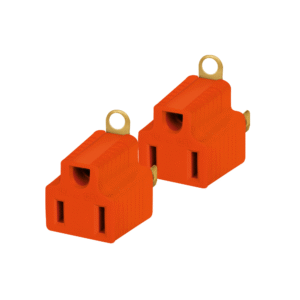 Adaptador Enchufe 3 a 2 naranja 2pack 117404 Aksi
